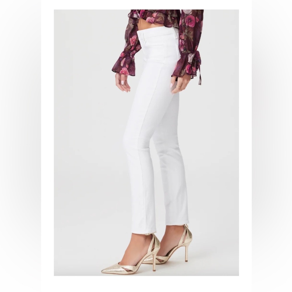 PAIGE Skyline Ankle Peg Women's Optic White Skinny Jeans Sz 27 rise 8” - Picture 3 of 14